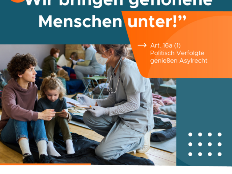 75 Jahre Grundgesetz: „Wir bringen geflohene Menschen unter!“