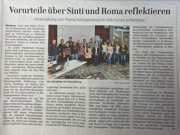 Save-the-date: Workshop 21. & 22. Mai 2025 zum Thema „Roma* und Sinti* im Fokus: Perspektivwechsel und Handlungsmöglichkeiten im Berufsalltag“