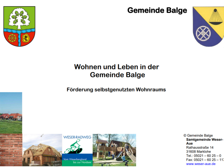 Anpassung der Wohnraumförderung in der Gemeinde Balge